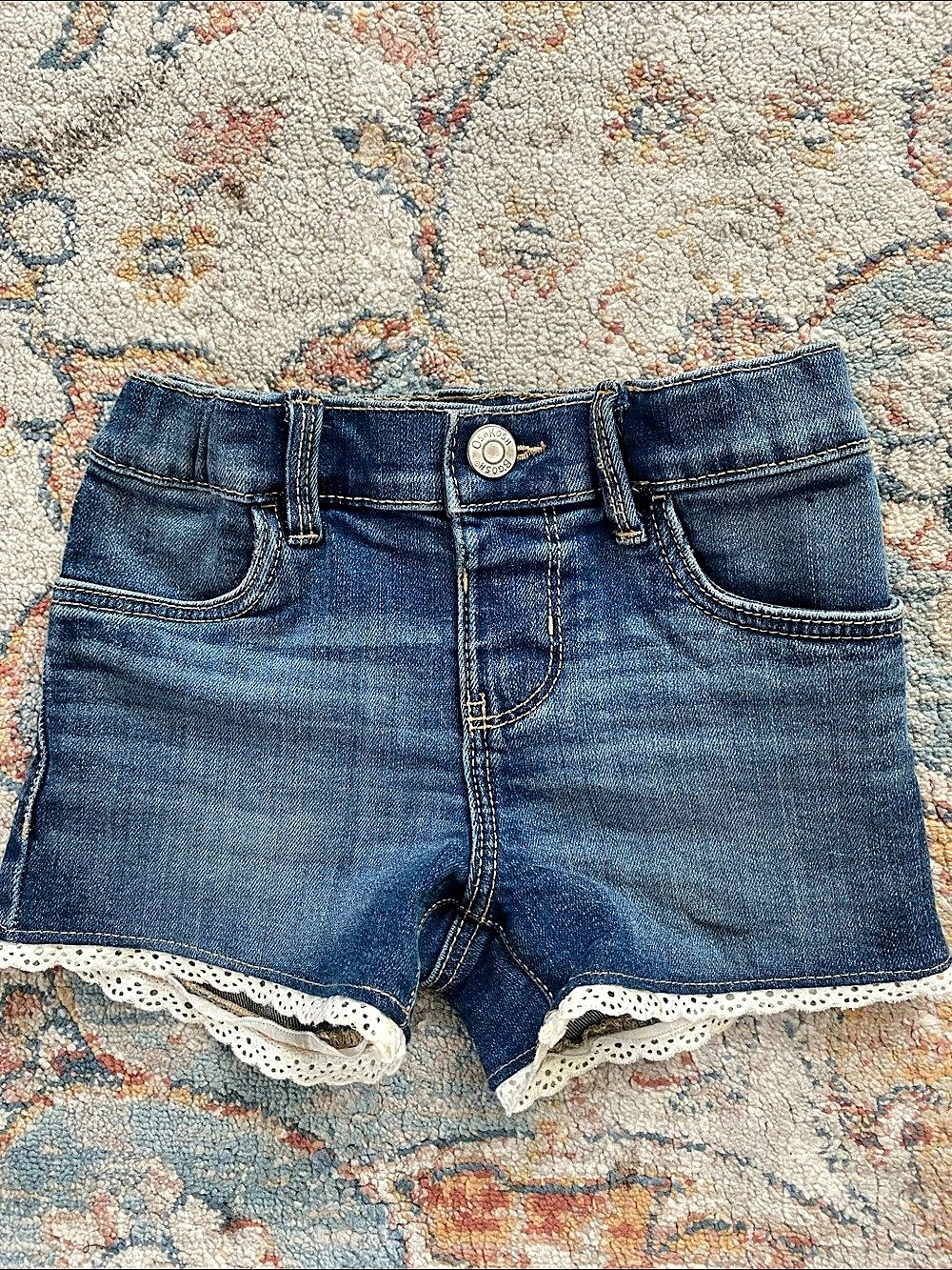 OshKosh B'gosh Denim Cutoff Shorts with Eyelet Lace Trim Denim Lace Trim Shorts